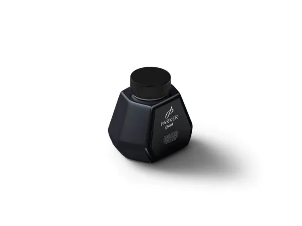 Perspective View of a Geometric Ink Bottle Mockup 1