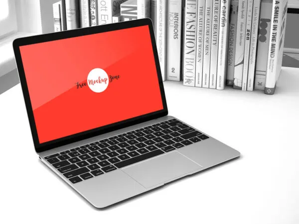 Perspective View of a Laptop Screen Mockup 1