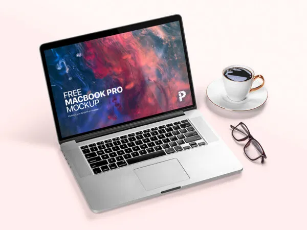 Perspective View of a MacBook Pro Mockup 1