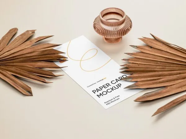 Perspective View of a Minimalistic Paper Card Mockup 1
