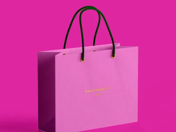 Perspective View of a Paper Bag Mockup 1