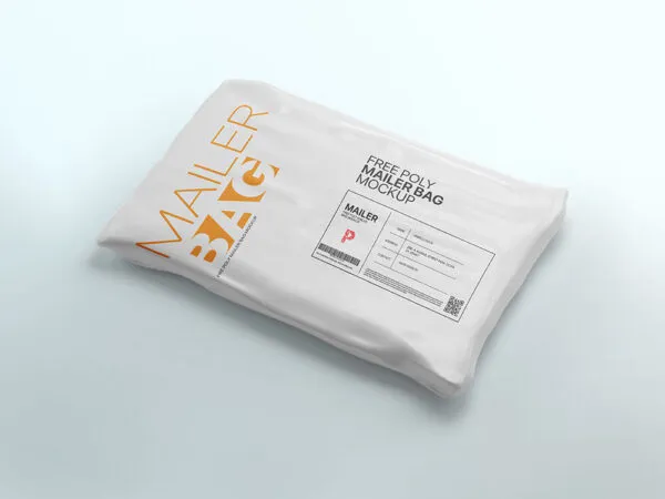 Perspective View of a Poly Mailer Bag Mockup 1