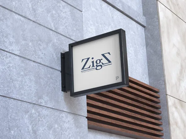 Perspective View of a Square Signboard Mockup 1