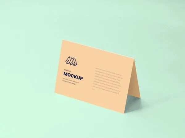 Perspective View of a Table Tent Mockup 1