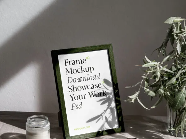 Perspective View of a Wood Frame Mockup with an Overlay Shadow 1