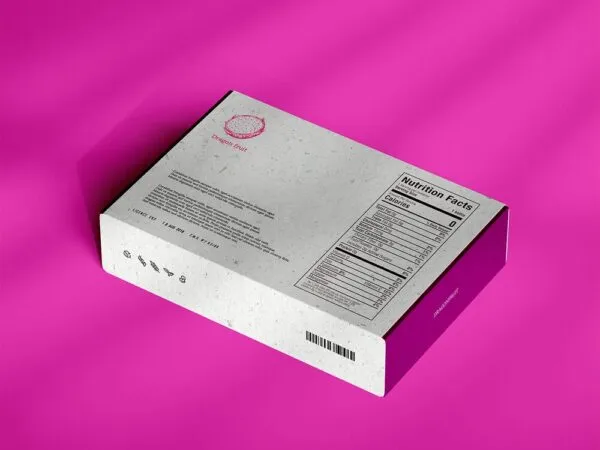 Perspective View of an A4 Packaging Box Mockup 1