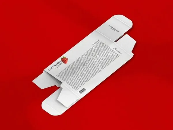 Perspective View of an Empty Cosmetic Packaging Box Mockup 1