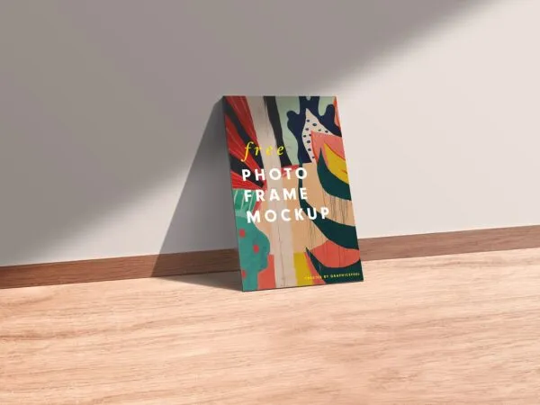 Perspective View of an Interior Photo Frame Mockup 1