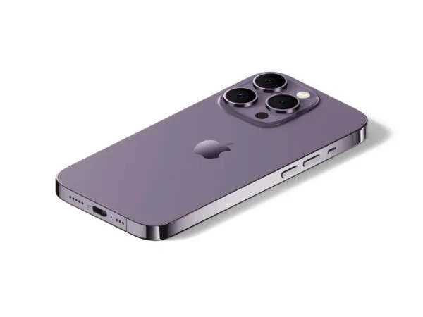 Perspective View of iPhone 14 Pro Mockup 1