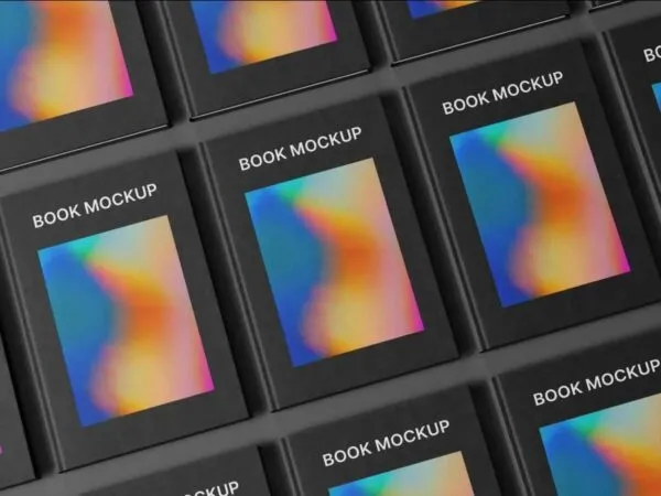 Perspective Vision of Book Grid Mockup 1