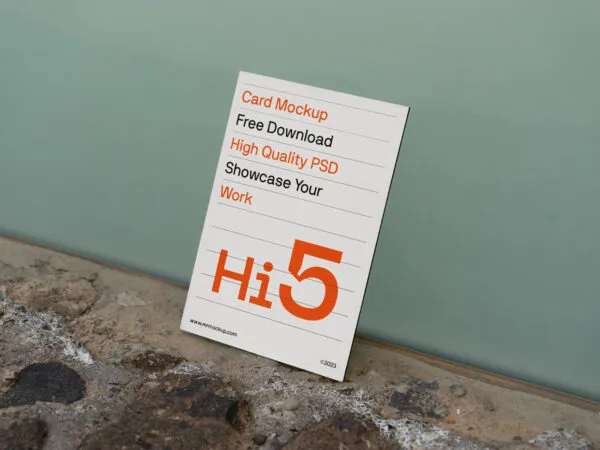 Perspective Vision of Card Based on Wall Mockup 1
