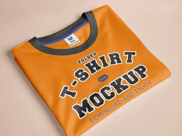 Perspective Vision of Folded T shirt Mockup 1