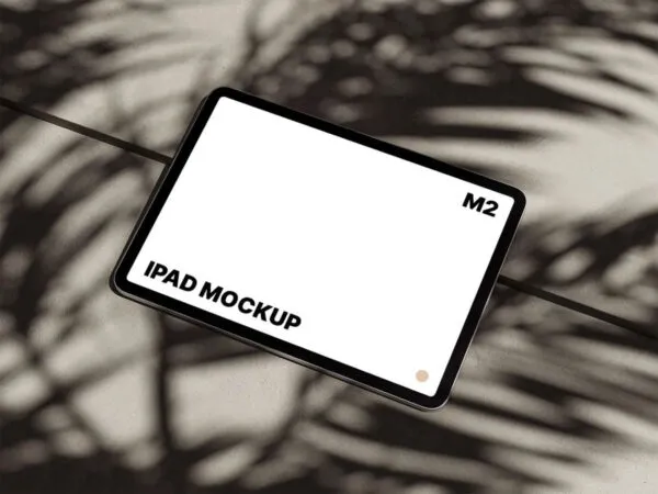 Perspective Vision of M2 iPad Pro Mockup on Concrete 1