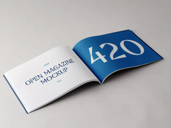 Perspective Vision of Open Horizontal Magazine Mockup 1