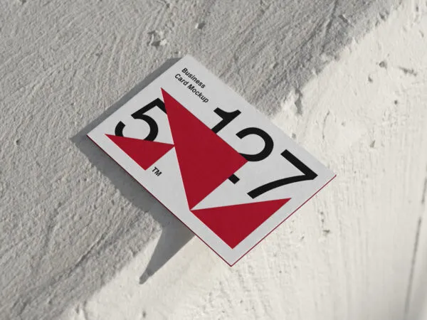 Perspective Vision of Outdoor Business Card Mockup 1