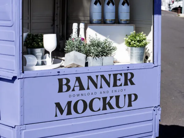 Perspective Vision of Small Trailer Mockup 1