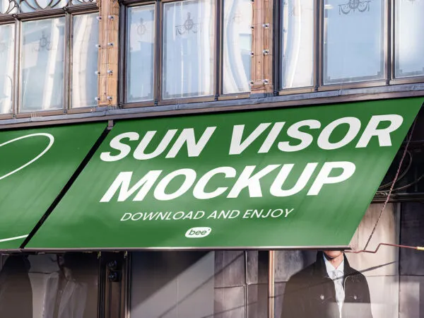 Perspective Vision of Storefront Sun Visors Mockup 1
