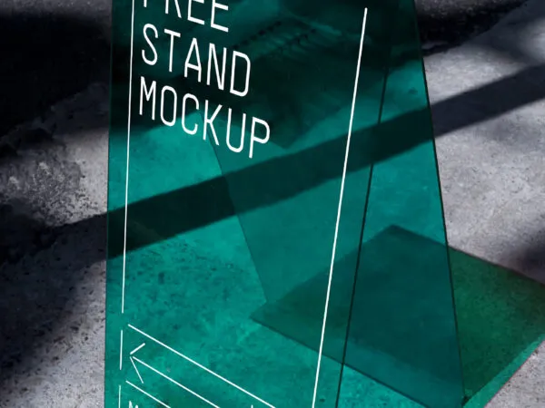 Perspective Vision of Transparent Street Stand Mockup 1