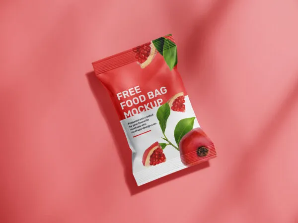 Perspective and Front View of 4 Food Pouch Mockups 1