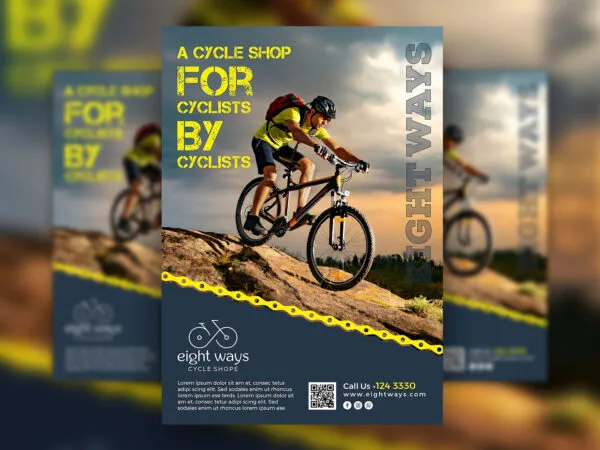 Photo Chain Bicycle Store Flyer Template 1
