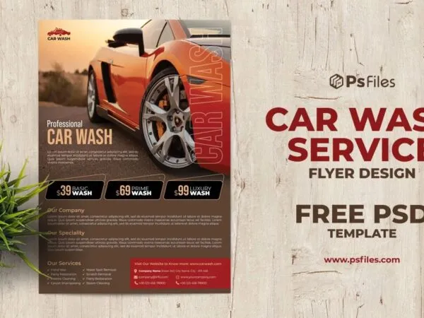 Photo Corporate Car Wash Flyer Template 1