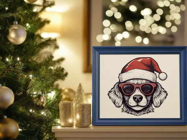 Photo Frame with Christmas Tree Mockup 1