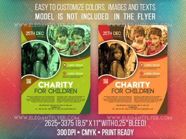Photo Infographic Charity Flyer and Facebook Cover Templates 1
