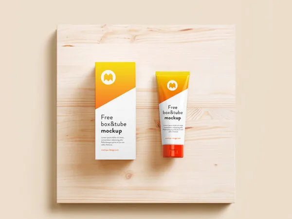 Photo Realistic Tube and Its Box Mockup 1