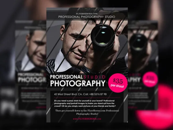 Photography Flyer Template with Dark Theme 1