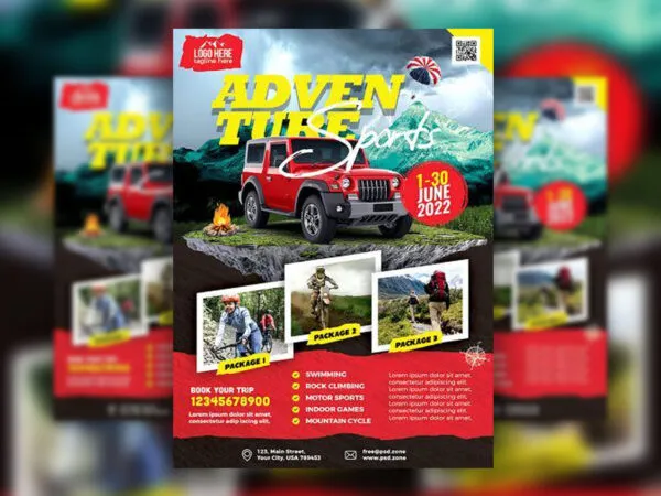 Photorealistic Adventure Tour Flyer Template 1