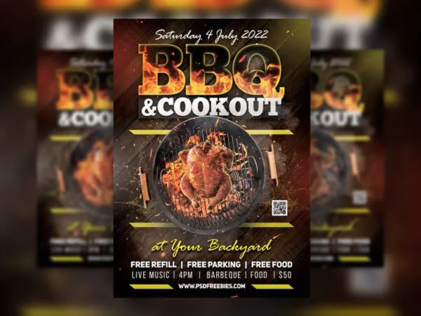 Photorealistic BBQ Flyer Template 1
