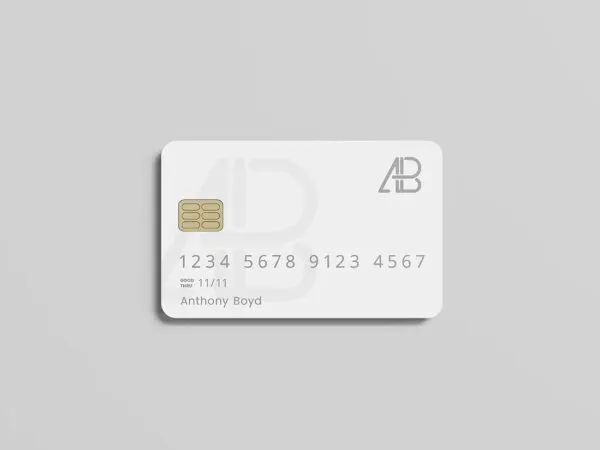 Photorealistic Credit Card Mockup on a Solid Background 1