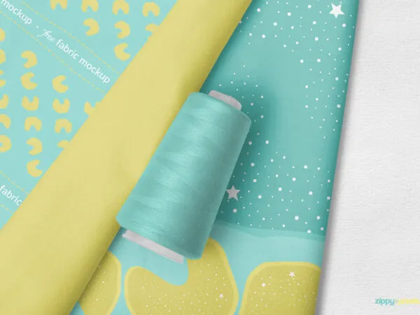 Photorealistic Fabric with a Thread Cone Mockup 1