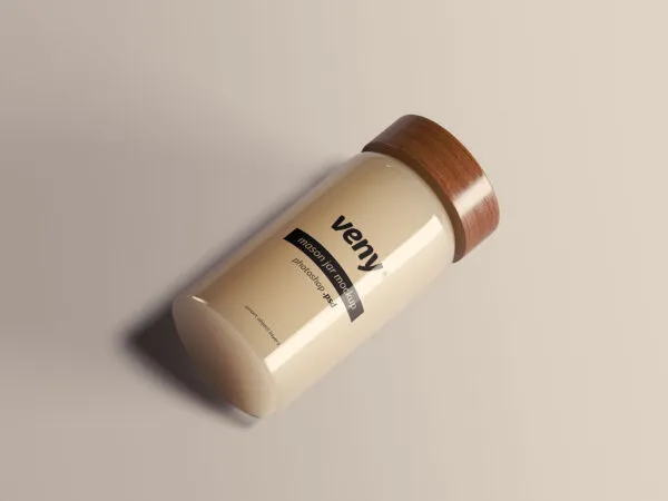 Photorealistic Jar Mockup with Wooden Cap 1 1