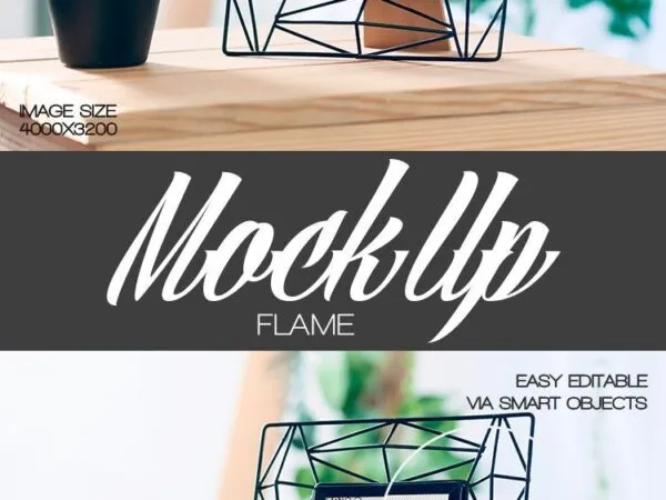 Photorealistic Mockup Showing a Stylish Small Picture Frame 1