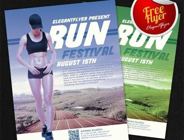 Photorealistic Nature Running Marathon Flyer and Facebook Cover Template 1