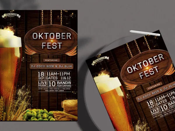 Photorealistic Oktoberfest Flyer Template 1