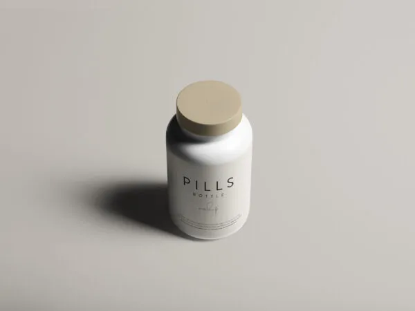 Photorealistic Pills Bottle Mockup with Cap 1