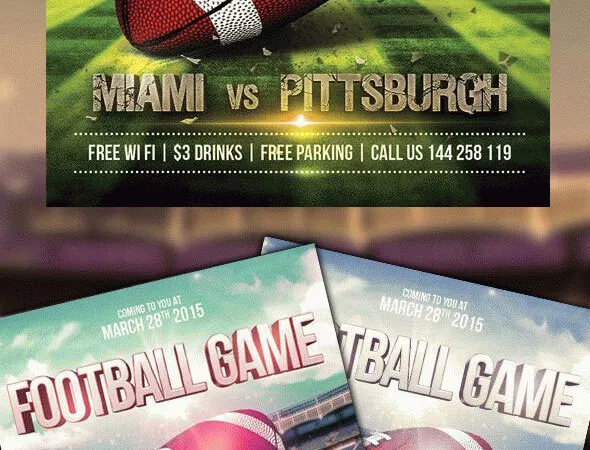Photorealistic Stadium Football Game Flyer Template 1