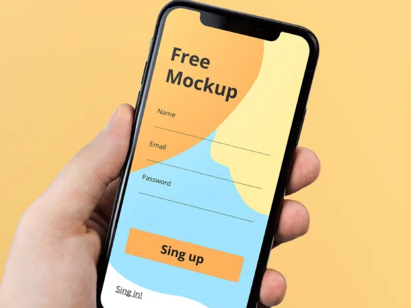 Photorealistic iPhone X in a Hand Mockup 1