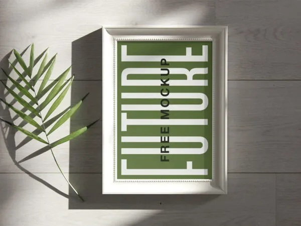 Picture Frame Mockup With a Plant 1