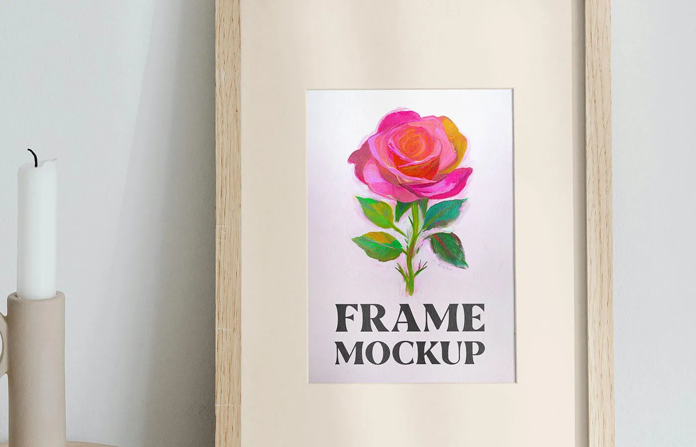 Picture Frame with Candle Mockup Image 1 Designers Lab
