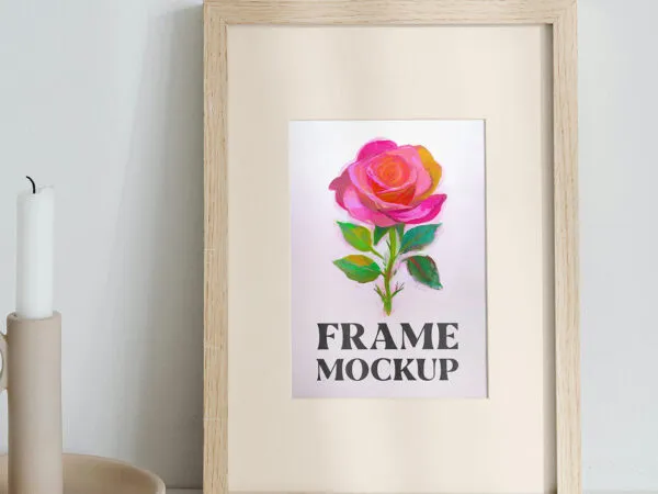 Picture Frame with Candle Mockup Image 1 Designers Lab