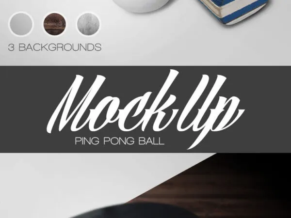 Ping Pong Ball Mockup Along with Paddle 1