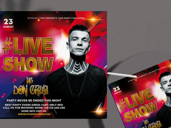 Pink Abstract DJ Music Event Flyer Instagram Template 1
