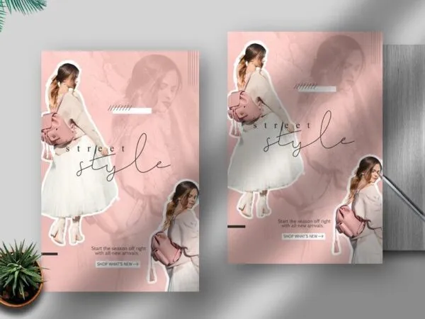 Pink Fashion Show Flyer Template 1