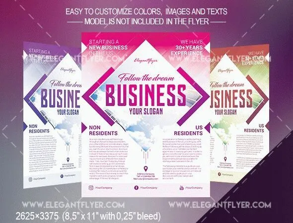 Pink Geometric Business Flyer and Facebook Cover Template 1