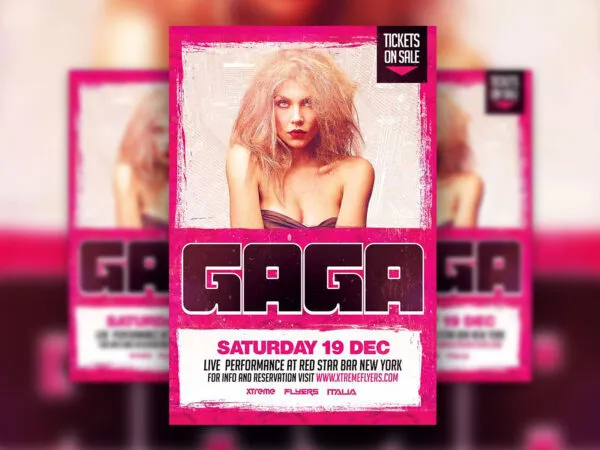 Pink Grunge DJ Live Show Flyer Template 1