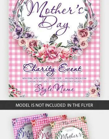 Pink Mothers Day Event Flyer Template 1