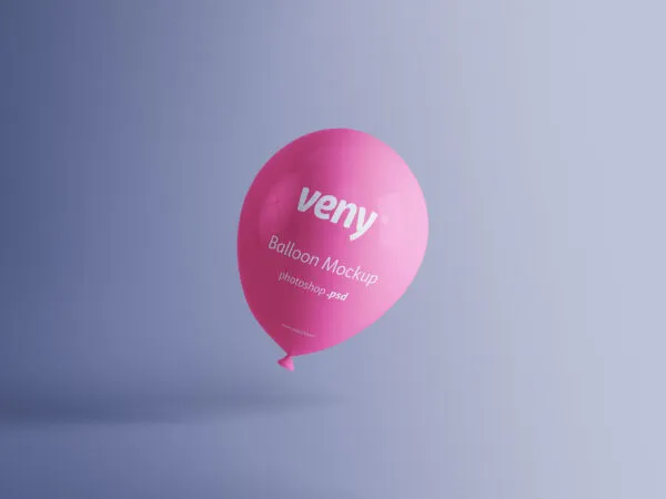 Pink Transparent Balloon Mockup on Grey Background 1